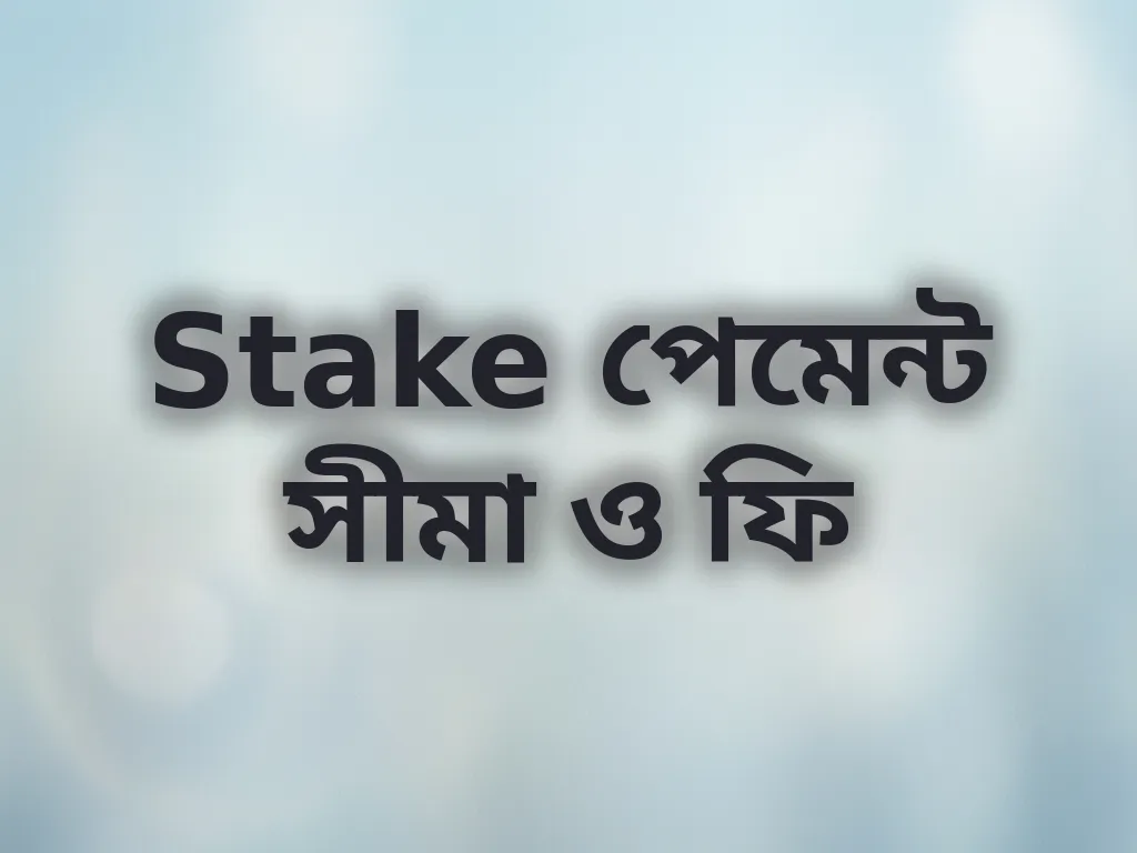 Stake পেমেন্ট সীমা ও ফি